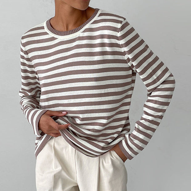 EleganceStripe Chemise à manches longues