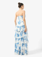 Maxikleid mit Blumenmuster für Frauen - Elfenbein