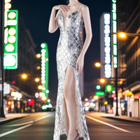 Mercia - Robe de luxe avec paillettes et perles