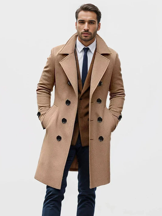Elégant manteau de laine pour hommes pour les jours froids