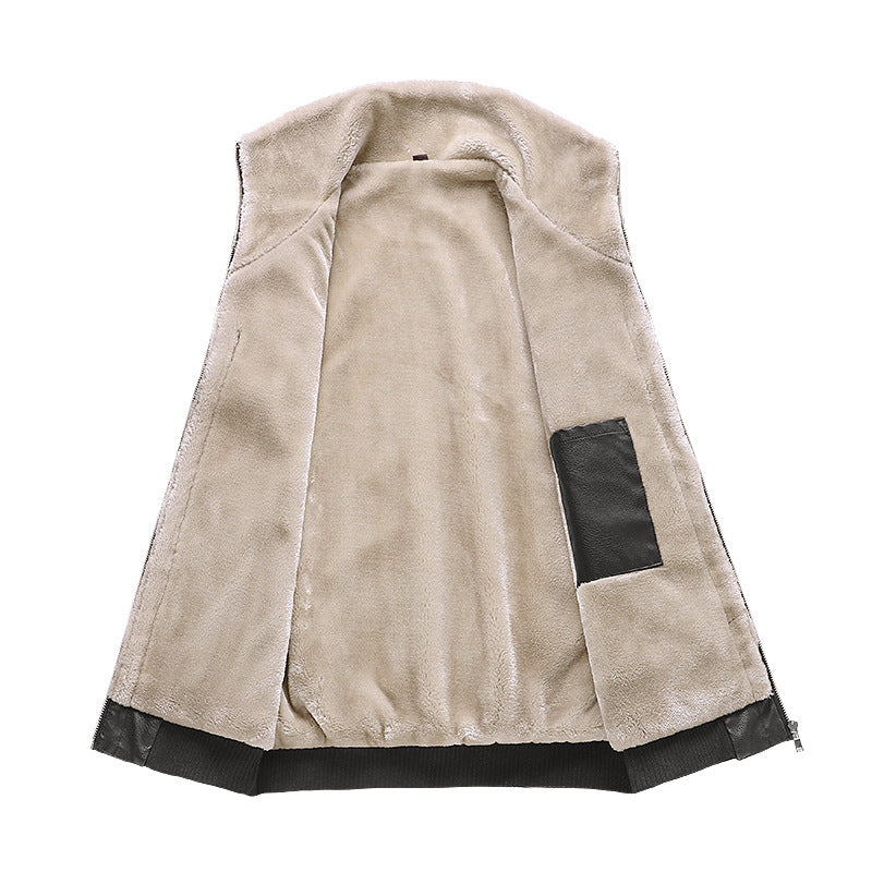 Herrenjacke in Lederoptik mit Innenfutter - Rethan