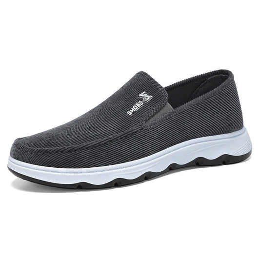 Mocassins en velours côtelé gris pour femmes - Dalmasca