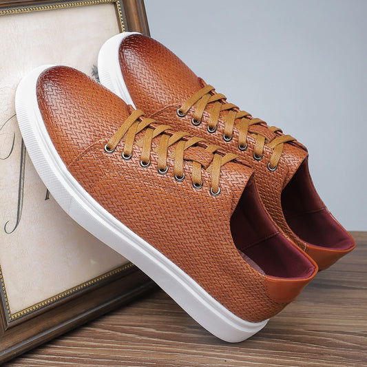Niedrige Herren-Turnschuhe aus geprägtem Kunstleder im Casual-Stil - Álvaro