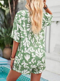 Adrienna - Ensemble chemise et short à col boutonné et imprimé