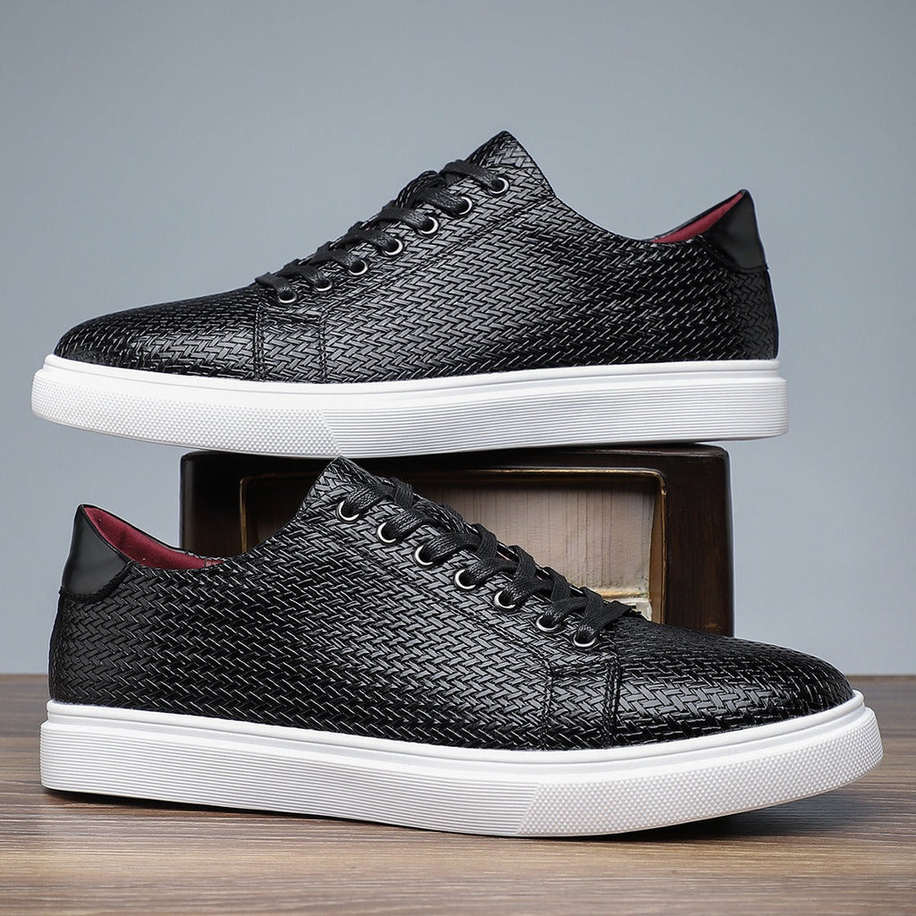 Niedrige Herren-Turnschuhe aus geprägtem Kunstleder im Casual-Stil - Álvaro