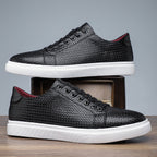 Niedrige Herren-Turnschuhe aus geprägtem Kunstleder im Casual-Stil - Álvaro