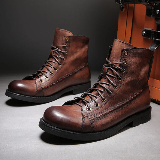 Bottes en cuir vintage pour homme - Pierre