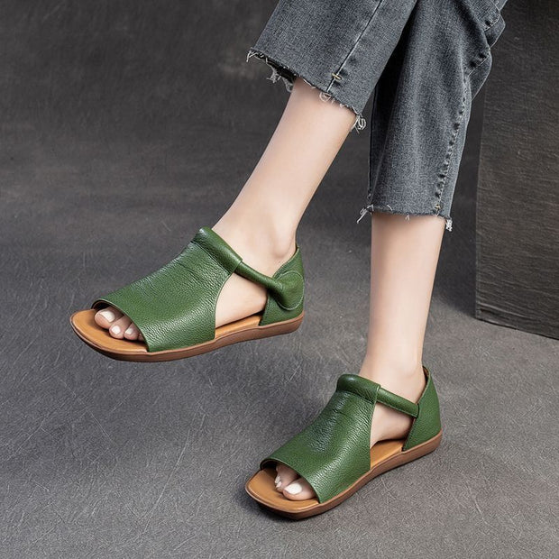Kamila - Sandales à velcro de style chic faites à la main