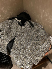 Tella - Blazer mode à paillettes pour femmes avec effet lumineux