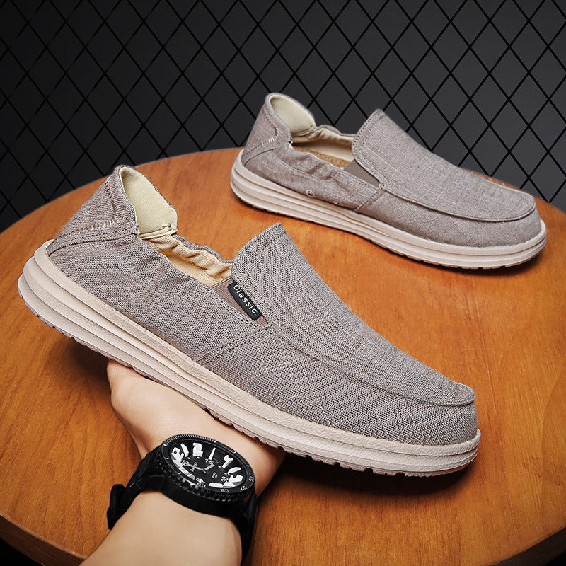 Herren-Slipper aus atmungsaktivem Segeltuch im Slip-on-Stil - Bruno