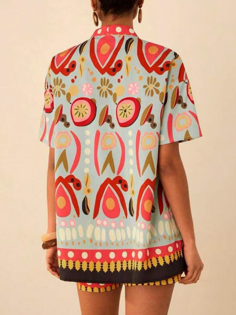 Damen Frühjahr gedruckt Kimono kurz und Shorts Set - Arlena