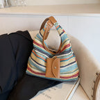 Shopper-Tasche aus gewebtem Raffiabast für Damen mit Geldbeutel-Detail - Martina