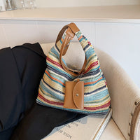 Sac à main en raphia tressé pour femme avec détail de sac à main - Martina
