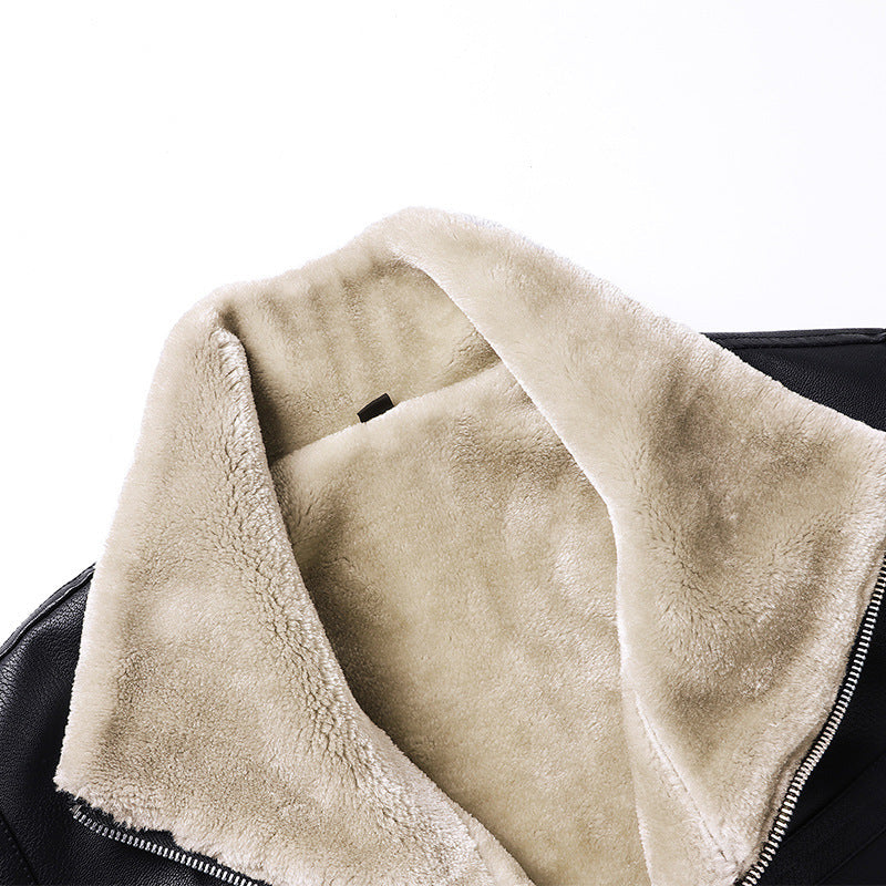 Herrenjacke in Lederoptik mit Innenfutter - Rethan