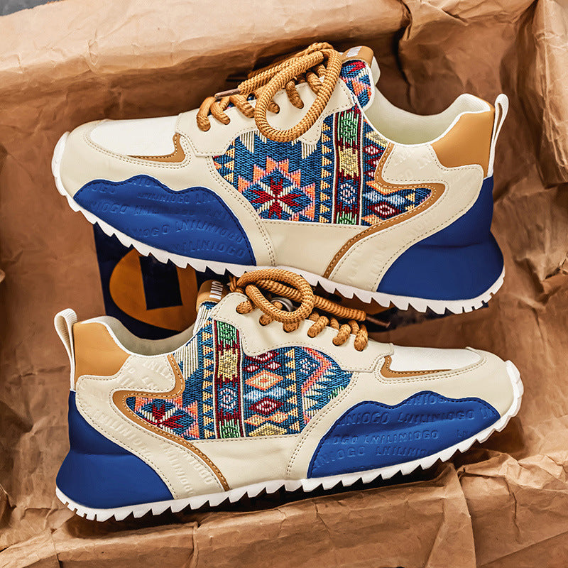 Herren-Turnschuhe mit dicker Sohle und Textildesign - Aleron