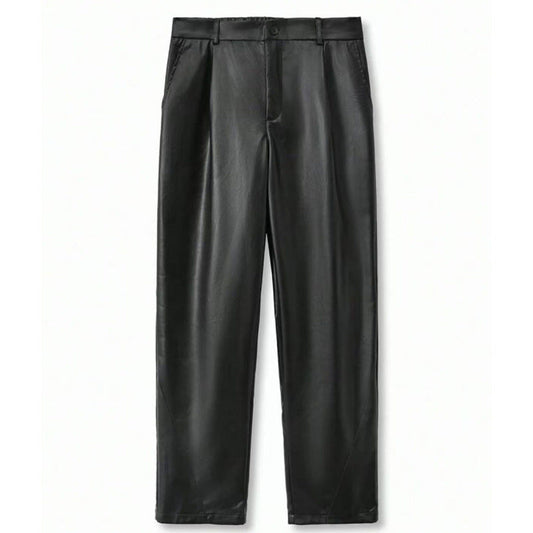Pantalon habillé décontracté en cuir pour hommes - Avelorn