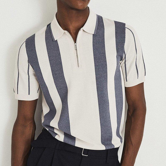 Preston - Polo rétro à col zippé