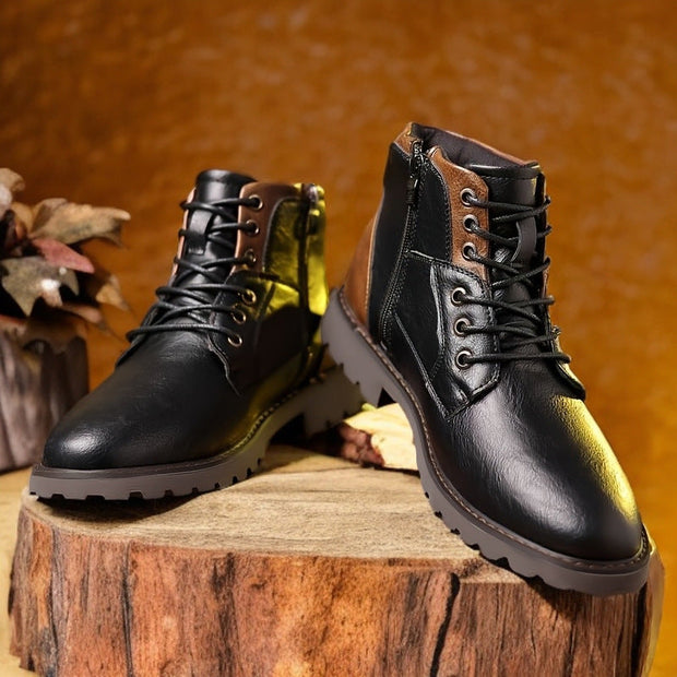 Herren Lederstiefel mit rutschfester Sohle - Jason
