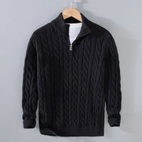 Pull en coton avec demi-zip pour hommes