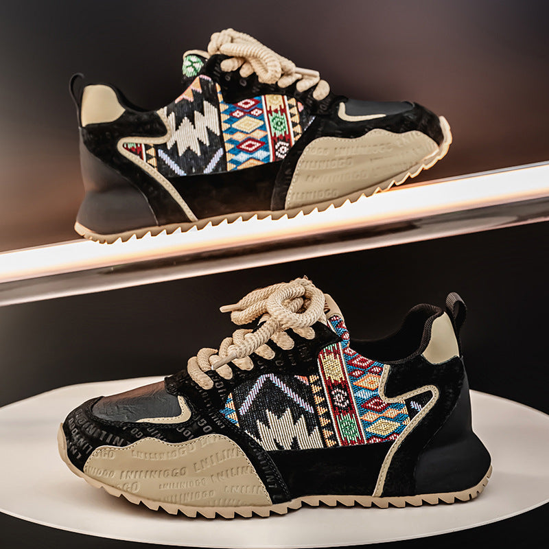 Herren-Turnschuhe mit dicker Sohle und Textildesign - Aleron