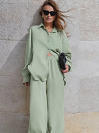 Karen - Lässige, einfarbige Oversize-Hose und Longsleeves