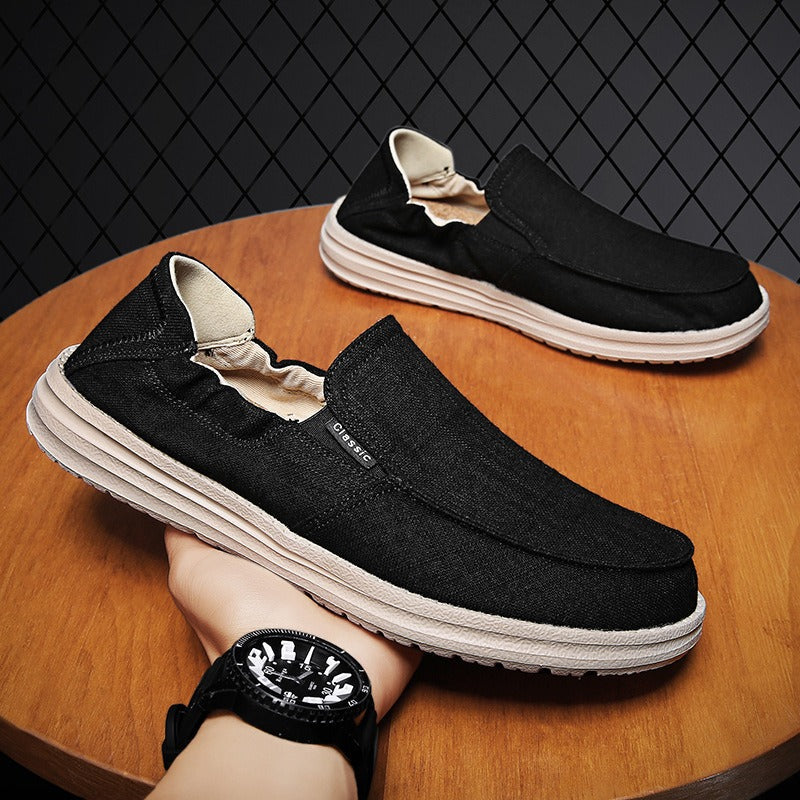 Herren-Slipper aus atmungsaktivem Segeltuch im Slip-on-Stil - Bruno
