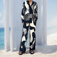 Milena - Ensemble manches longues et pantalon imprimé élégant et tendance
