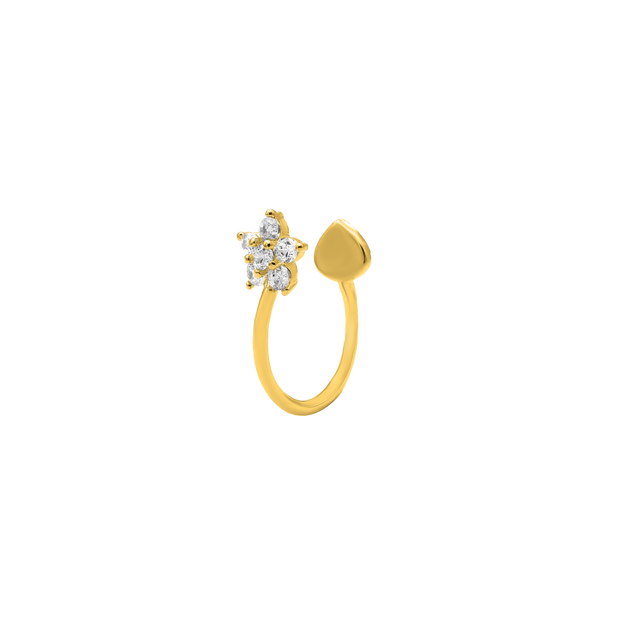 Earcuff Shiny Blossom plaqué or 14 carats