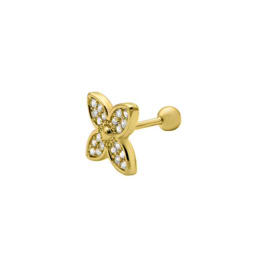 Piercing d'oreille Flower 14K plaqué or