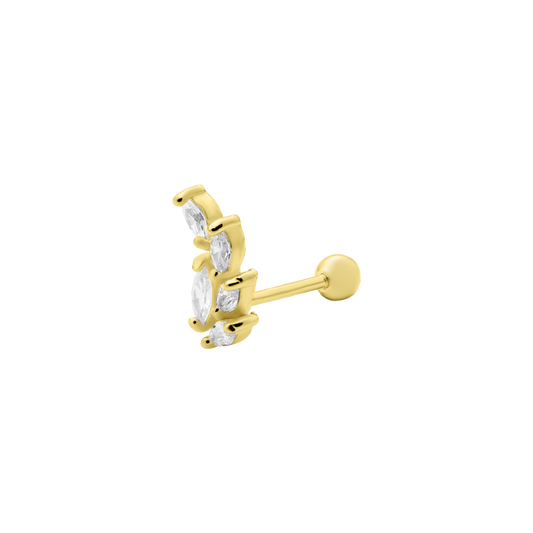 Piercing d'oreille Leaf 14K plaqué or