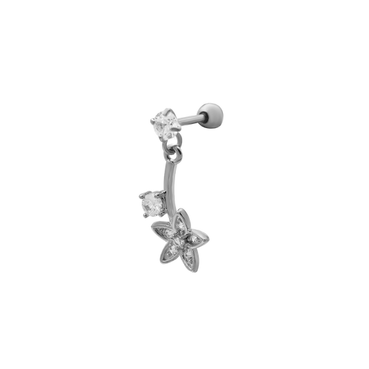 Piercing d'oreille Dangling Stone Star 14K plaqué or