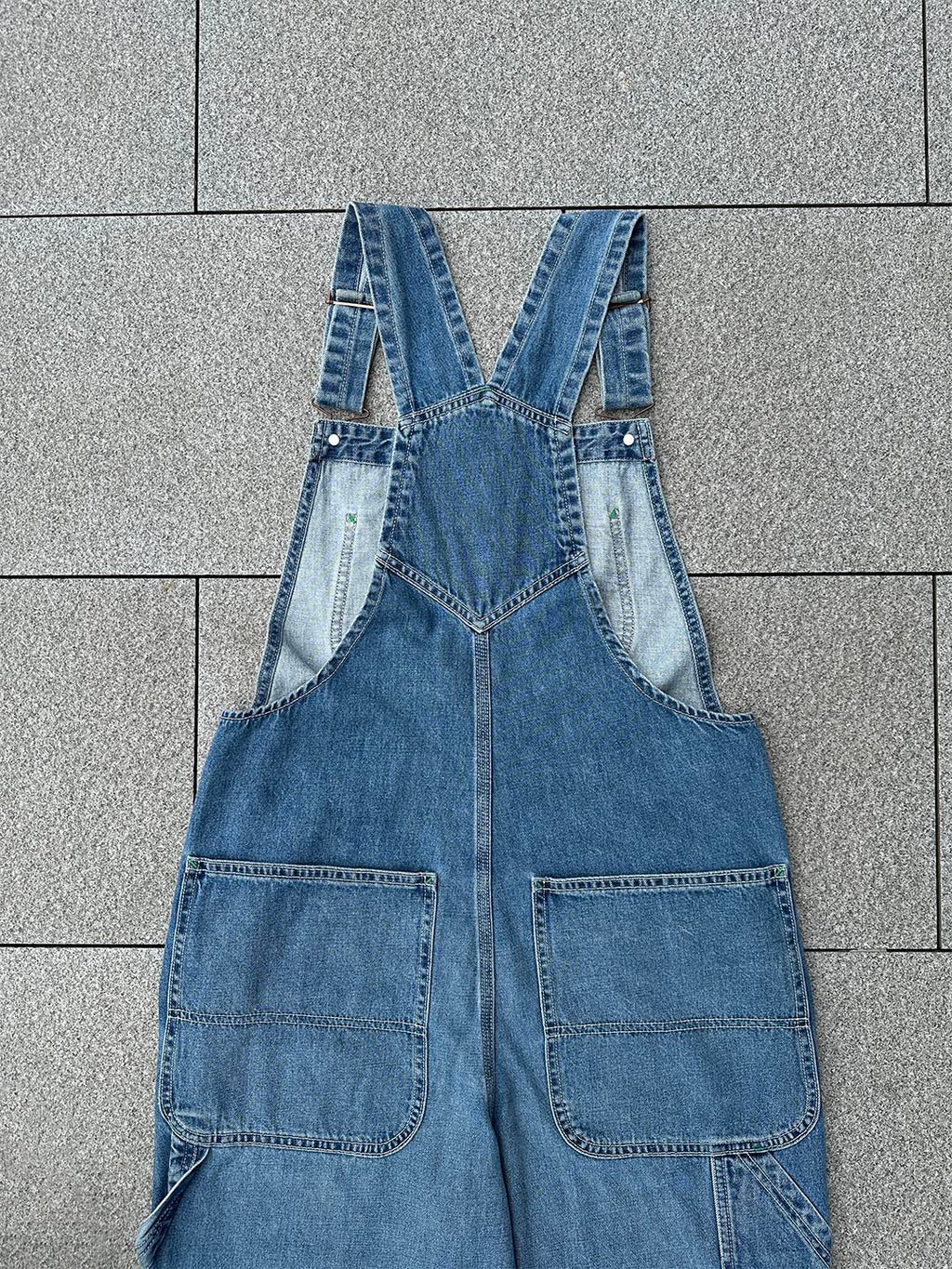 Damen Jeans-Latzhose Vintage Used-Look Oversize - Susi