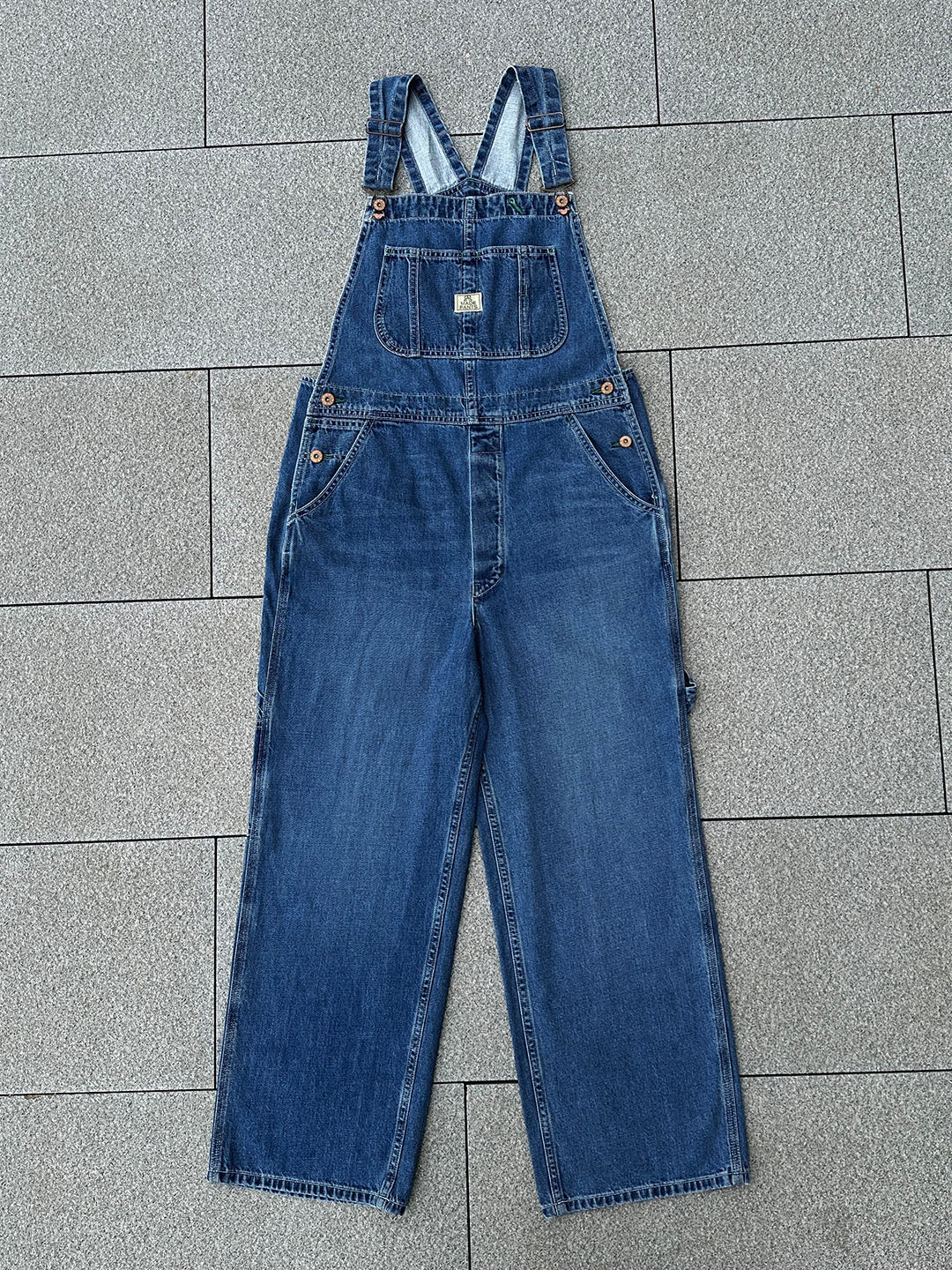 Damen Jeans-Latzhose Vintage Used-Look Oversize - Susi
