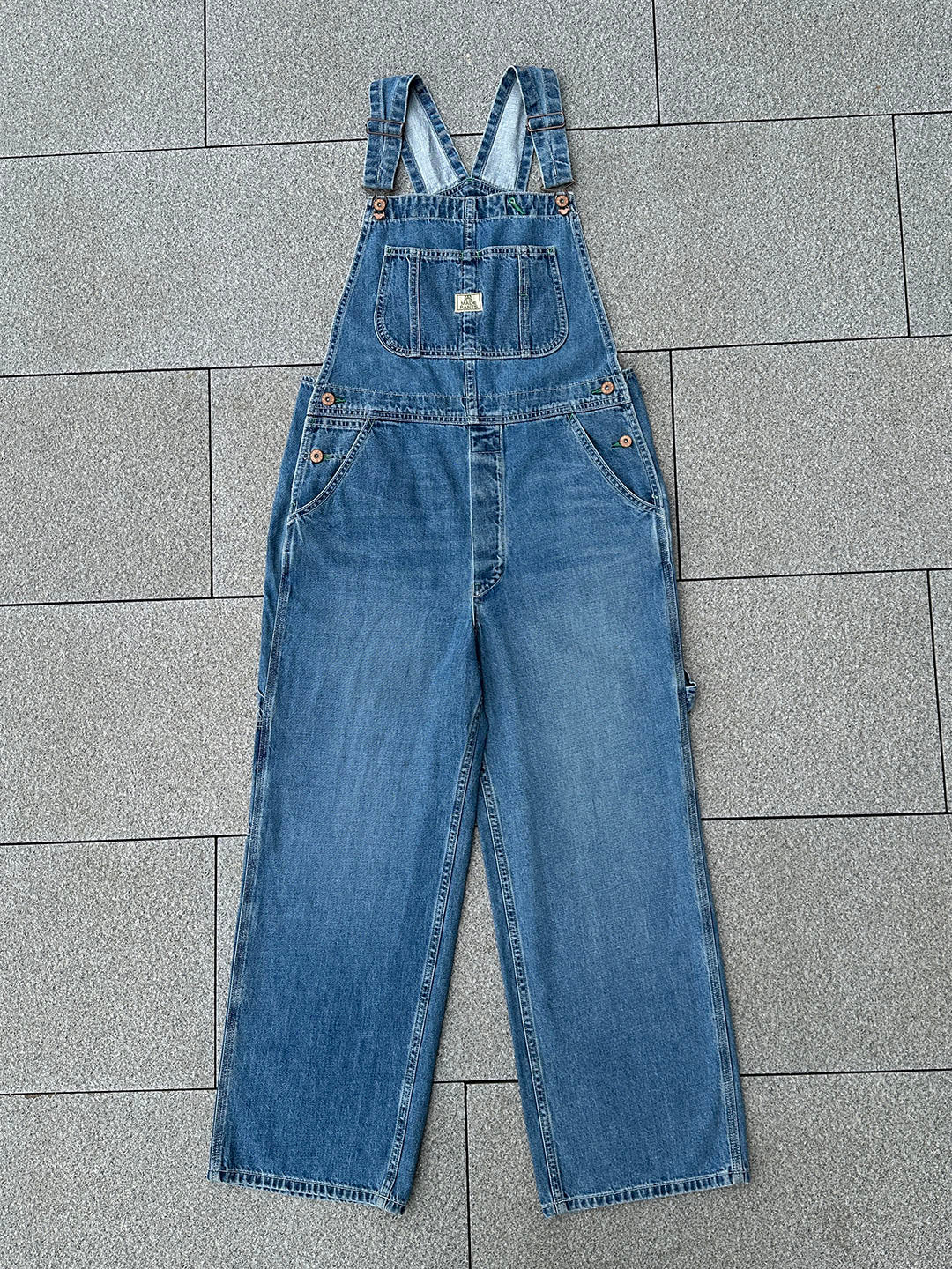 Damen Jeans-Latzhose Vintage Used-Look Oversize - Susi