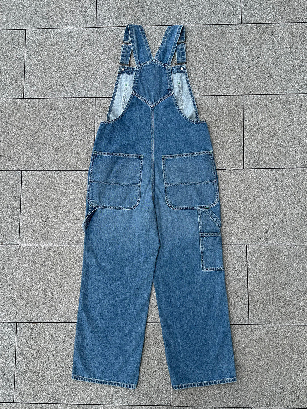 Damen Jeans-Latzhose Vintage Used-Look Oversize - Susi