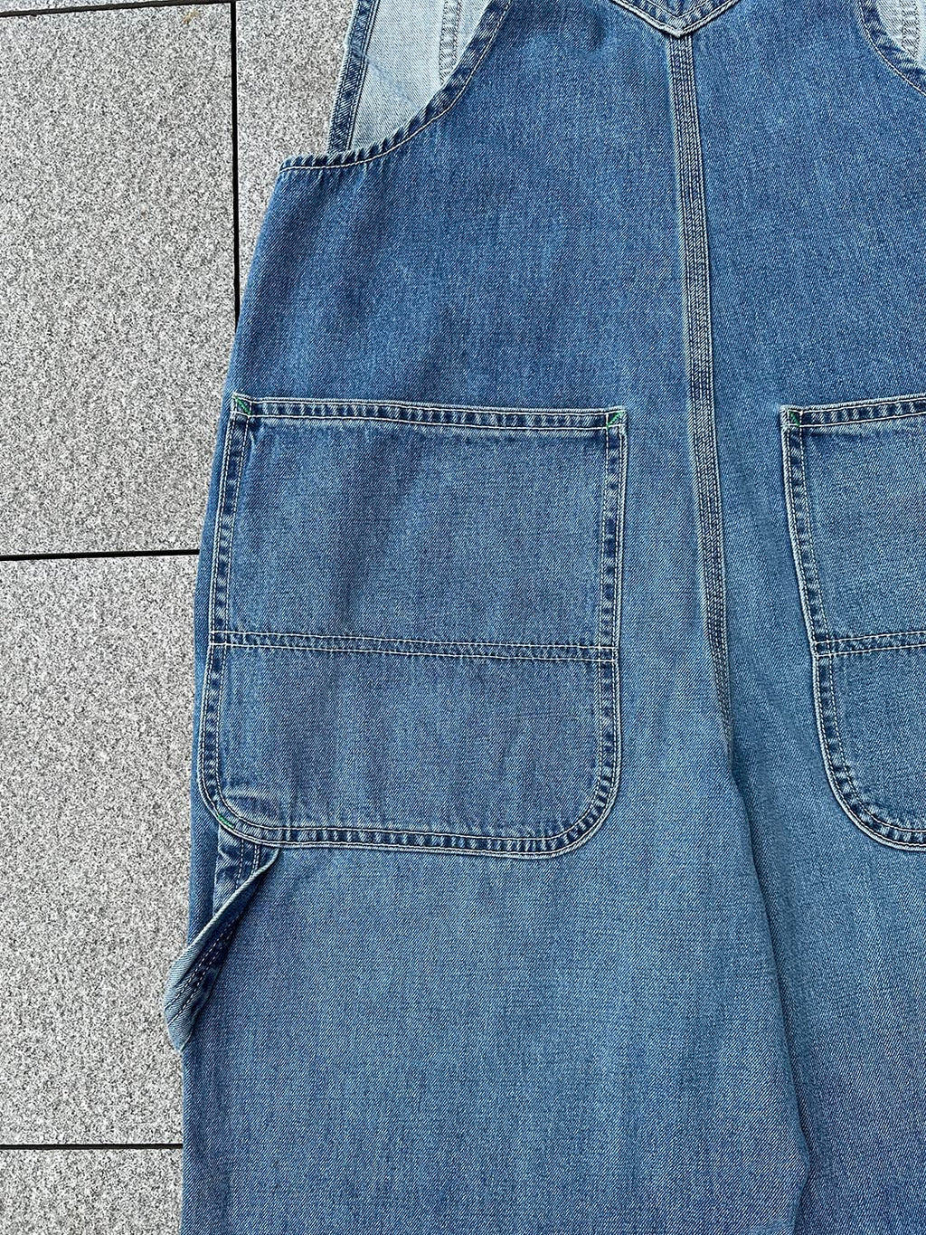 Damen Jeans-Latzhose Vintage Used-Look Oversize - Susi