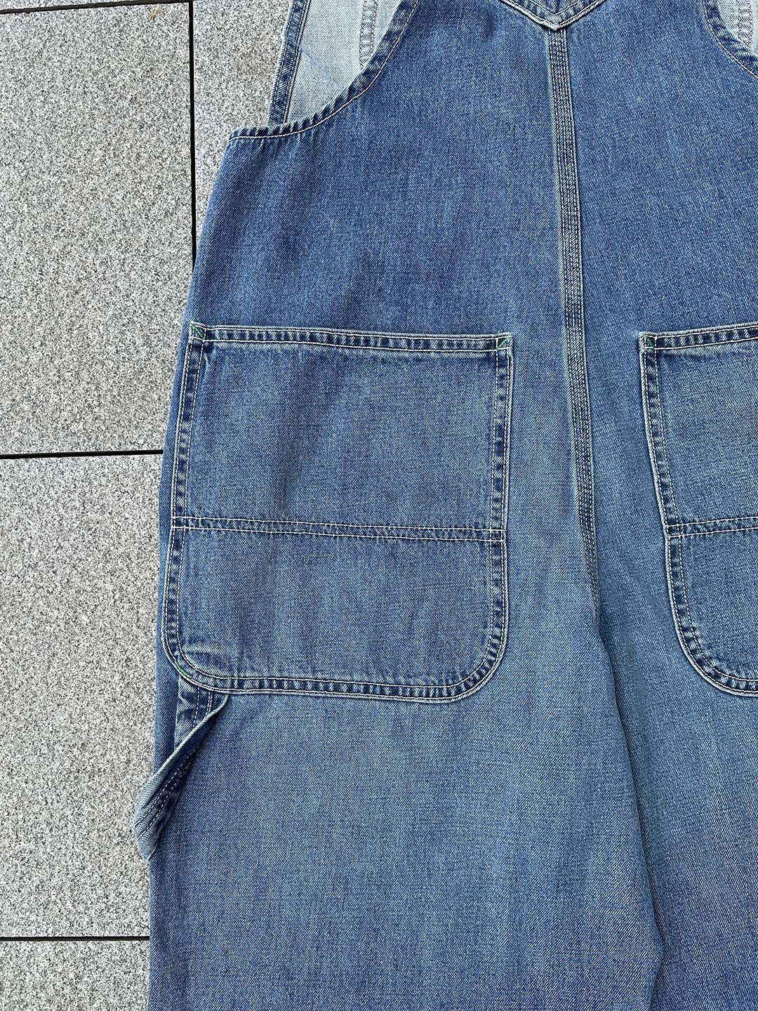 Damen Jeans-Latzhose Vintage Used-Look Oversize - Susi