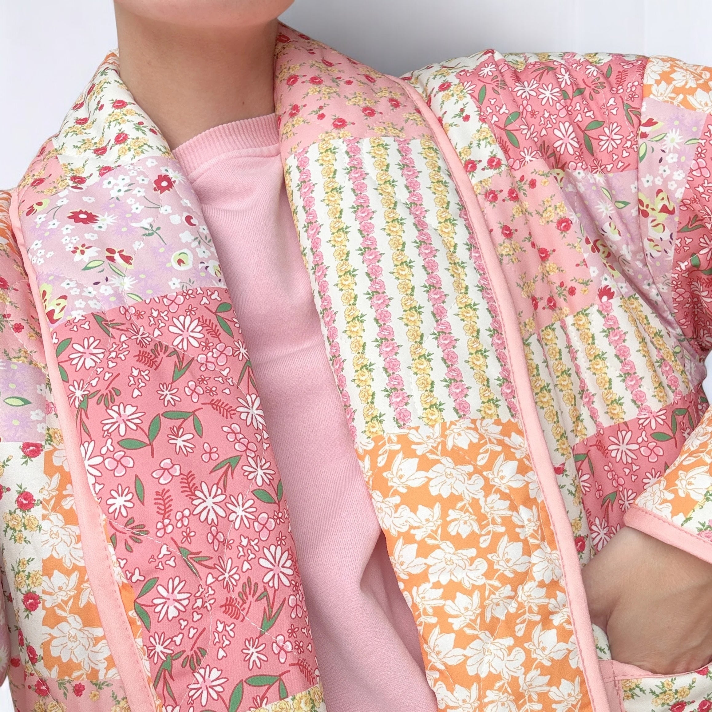 Gesteppte Jacke mit Blumenmuster für Frauen - Eirlys