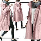 Damen Trenchcoat in Übergröße mit leichter Kapuze - Simona