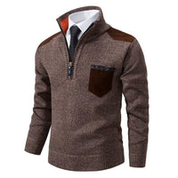 Pull tricoté à demi-fermeture éclair pour hommes - Lennart