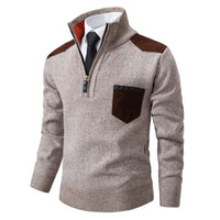 Pull tricoté à demi-fermeture éclair pour hommes - Lennart