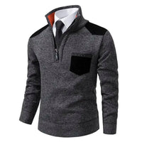 Pull tricoté à demi-fermeture éclair pour hommes - Lennart
