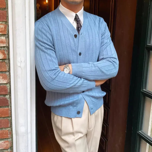 Elégant cardigan col V pour homme