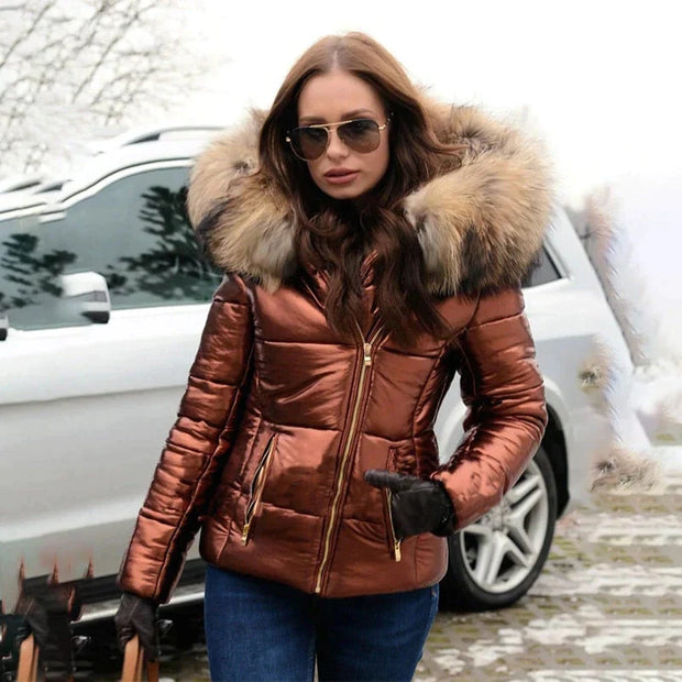RANA - Veste hiver avec capuche en fourrure