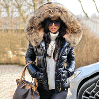 RANA - Veste hiver avec capuche en fourrure