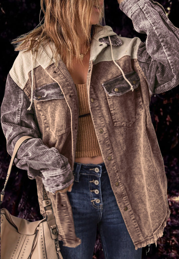 Nina- Veste rétro en velours côtelé
