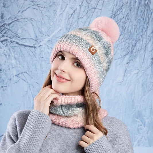 Ensemble bonnet et collier en maille pour femme - Nireka