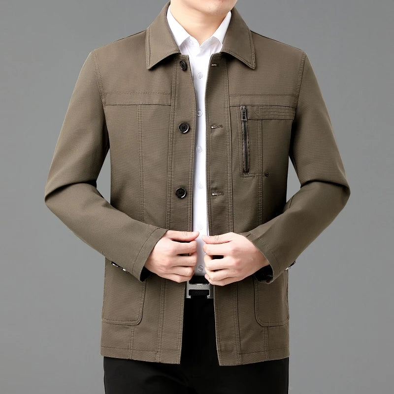 Leichte Baumwolljacke mit bedrucktem Innenfutter - Jens