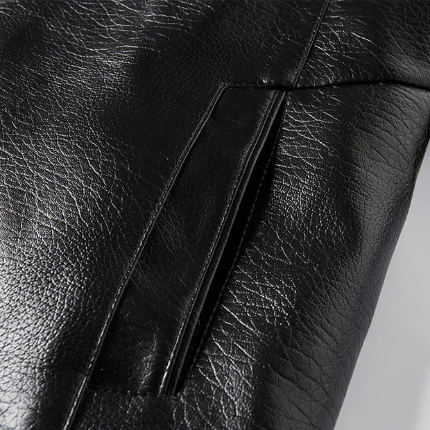 Veste en cuir végétalien avec col - Liam
