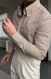 Chemise rayée à coupe italienne pour hommes - Savino